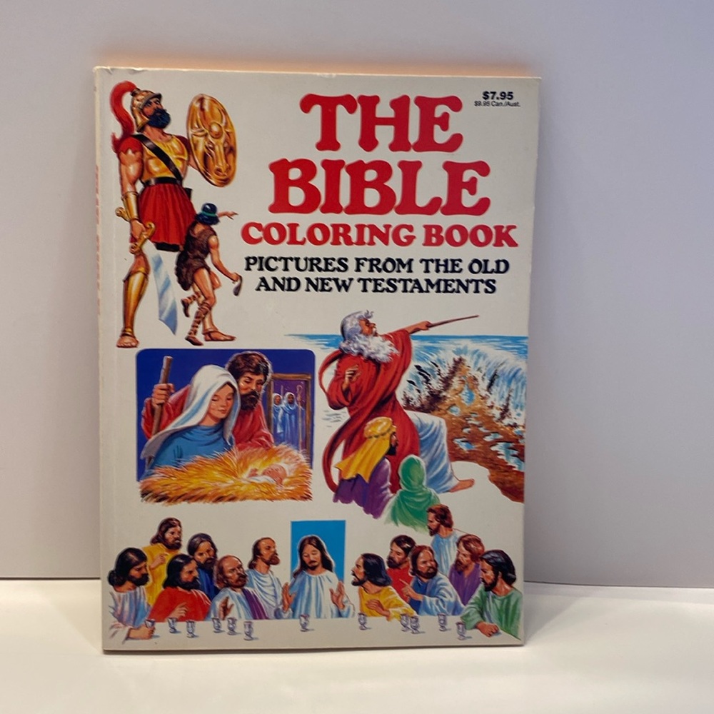 Vintage 1991 The Bible Coloring Book Pictures Old and Testament -